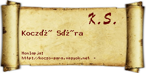 Koczó Sára névjegykártya