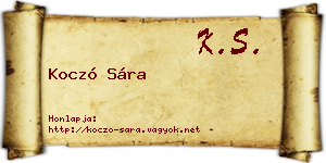 Koczó Sára névjegykártya